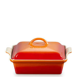 Le Creuset Volcanic Stoneware Deep Square Dish with Lid 23cm